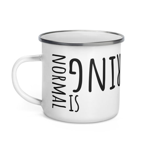 BE YOU SILVER MUG Tazza smaltata NORMAL IS BORING
