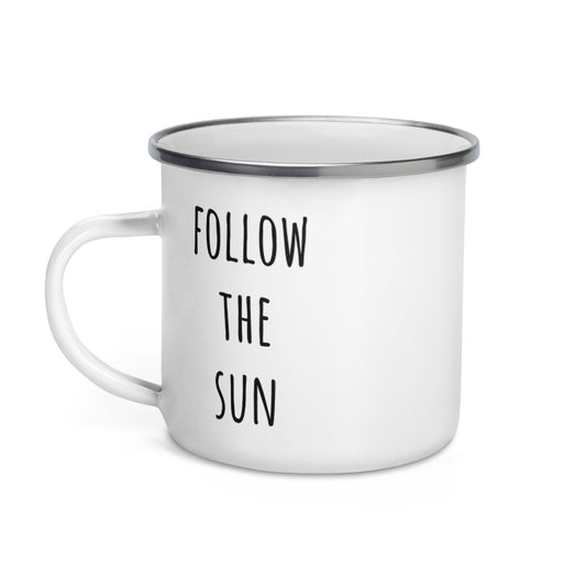 BE YOU SILVER MUG Tazza smaltata FOLLOW THE SUN
