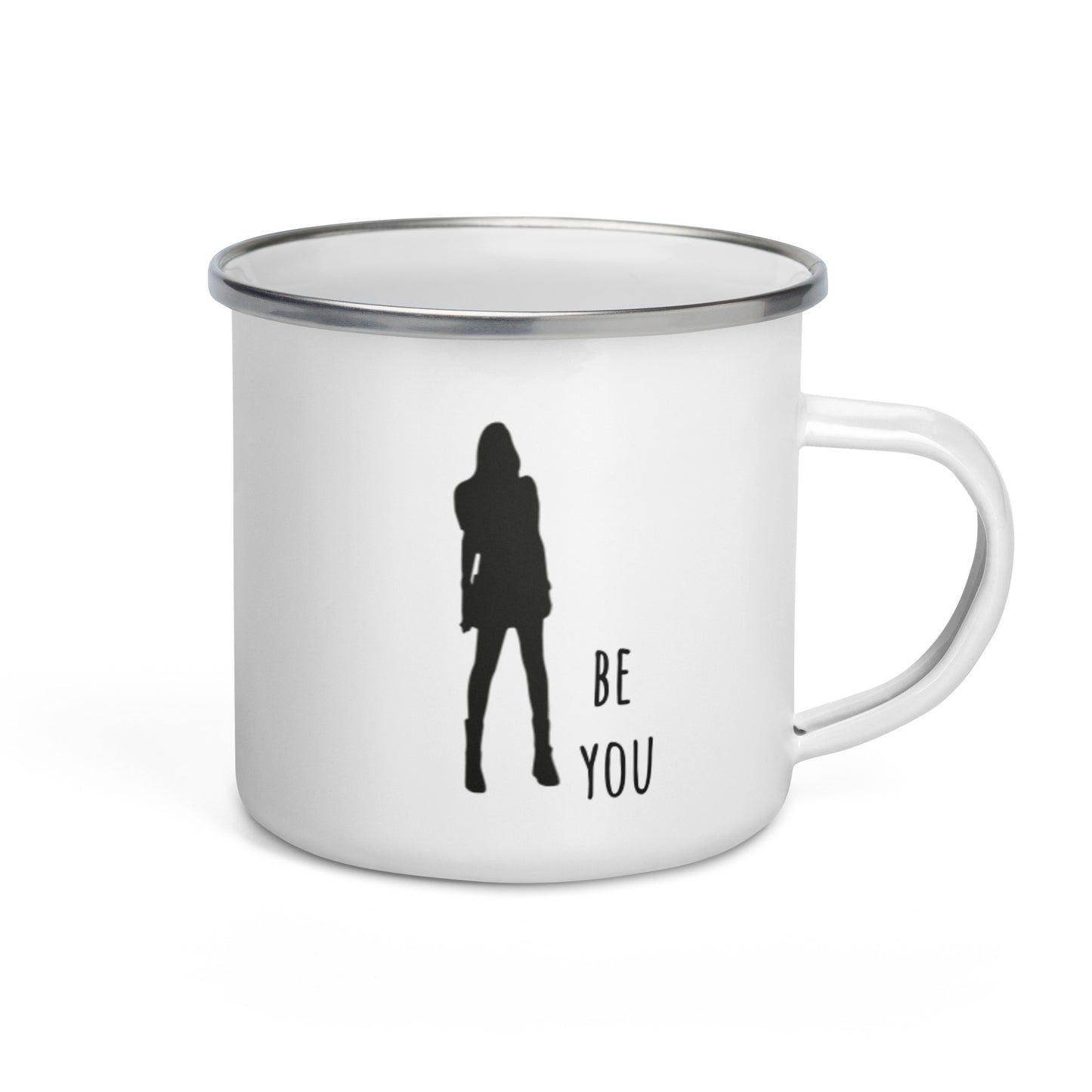 BE YOU SILVER MUG Tazza smaltata CREATIVE MINDS NEVER SLEEP