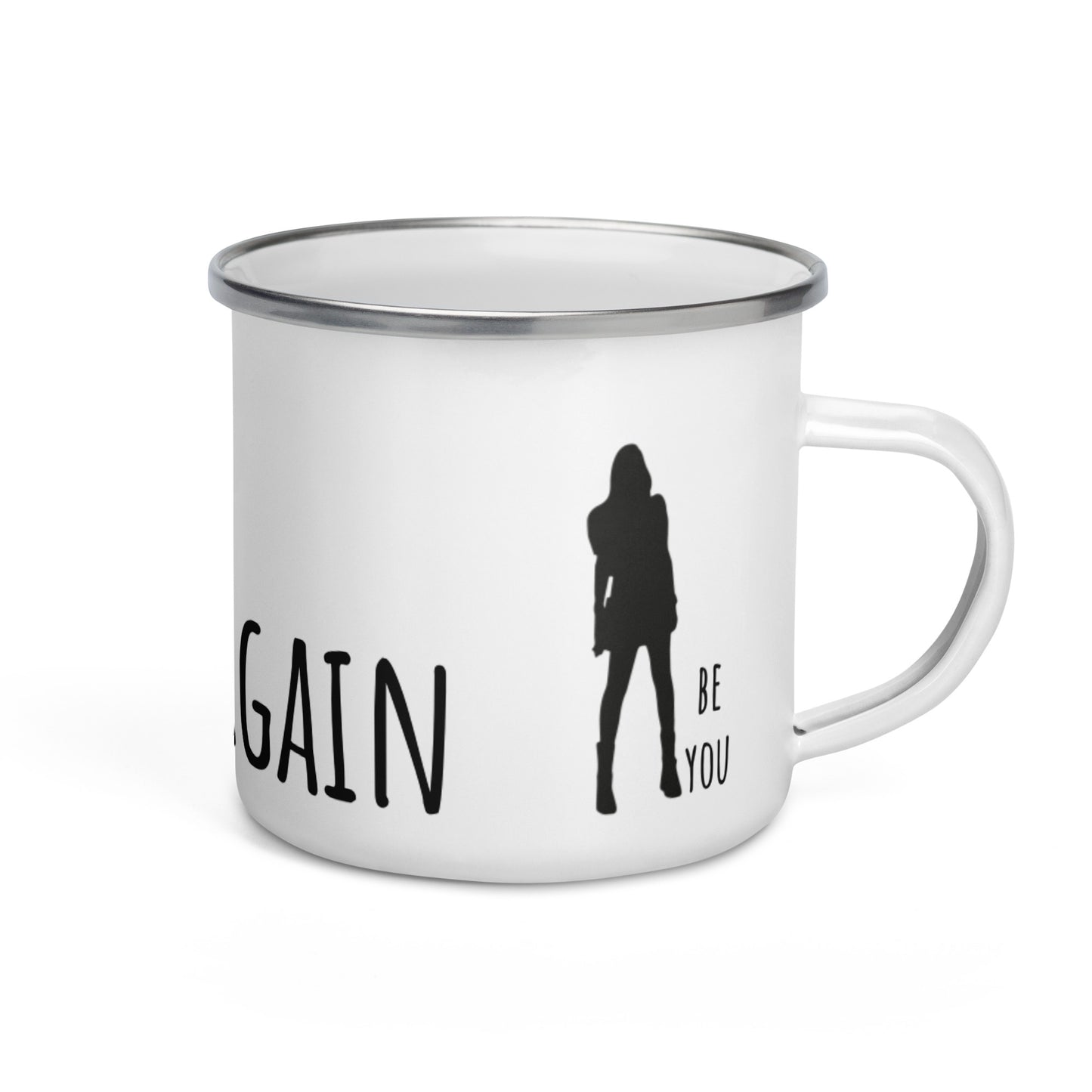 BE YOU SILVER MUG Tazza smaltata USE ME AGAIN AND AGAIN