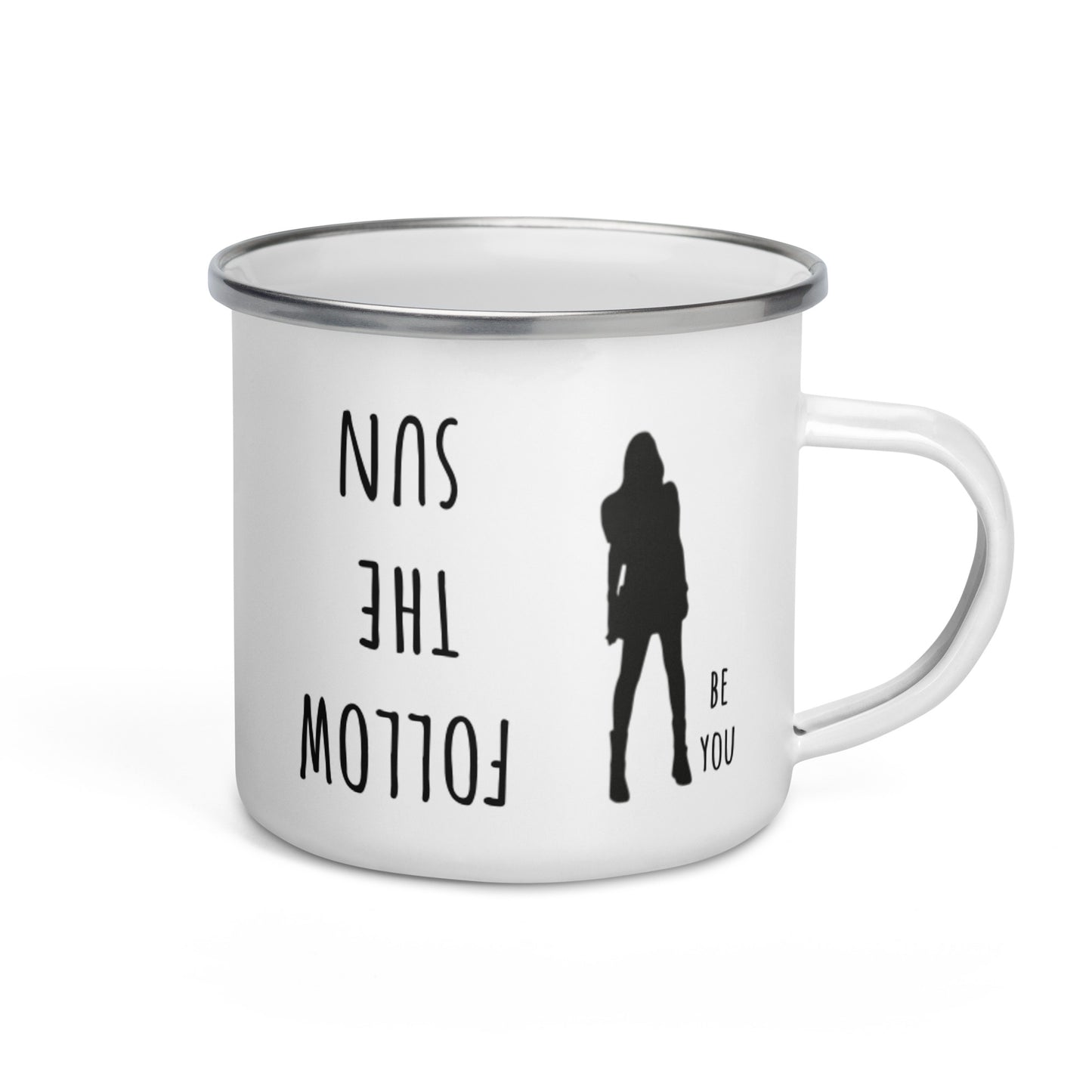 BE YOU SILVER MUG Tazza smaltata FOLLOW THE SUN