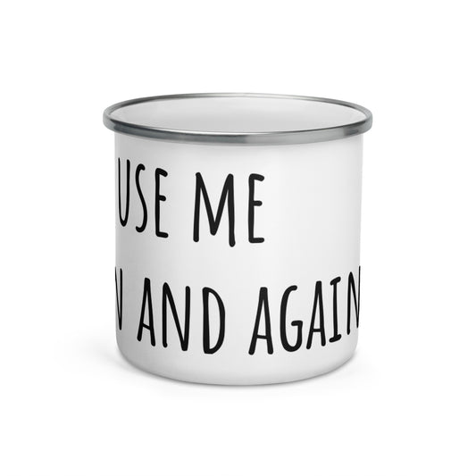 BE YOU SILVER MUG Tazza smaltata USE ME AGAIN AND AGAIN